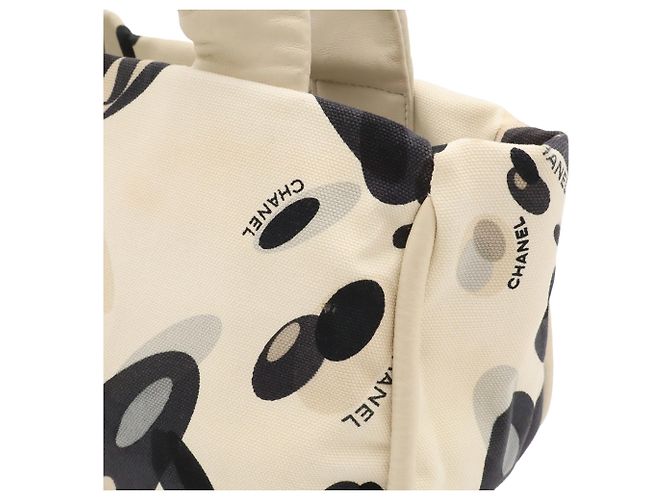 Borsa a tracolla e tote in tela Chanel Marrone Nero Crudo - vista 8