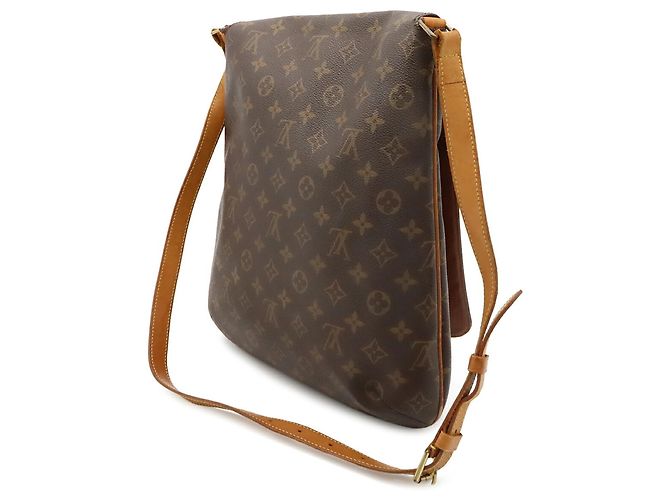 Borsa a tracolla Louis Vuitton Monogram Musette Marrone Bianco Monogramma - vista 3