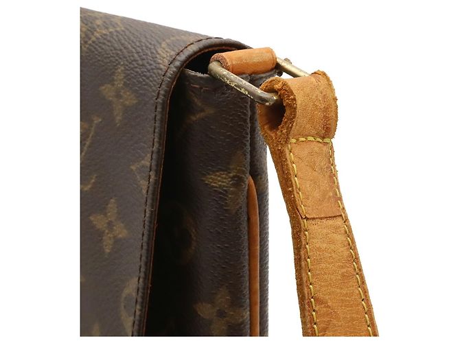 Borsa a tracolla Louis Vuitton Monogram Musette Marrone Bianco Monogramma - vista 8