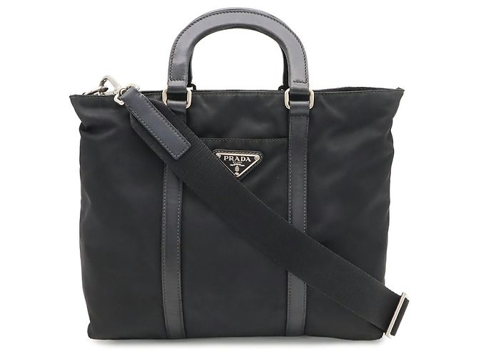 Tote Bolso Prada Triangle - BN1066 Negro Azul - vista 2