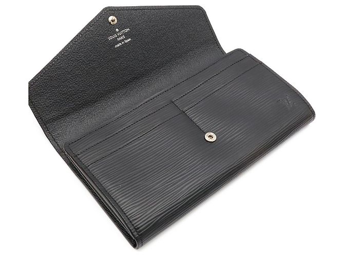 Louis Vuitton Epi Portefeuille Sarah Bi-fold Long Wallet Nero - vista 7