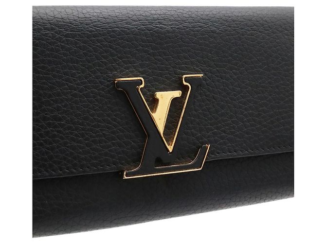 Louis Vuitton Portefeuille Capucines Bi-Fold Long Wallet Nero Fuschia - vista 5