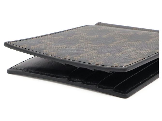 Céline Portafoglio bi-fold CELINE Triomphe Marrone Nero - vista 5