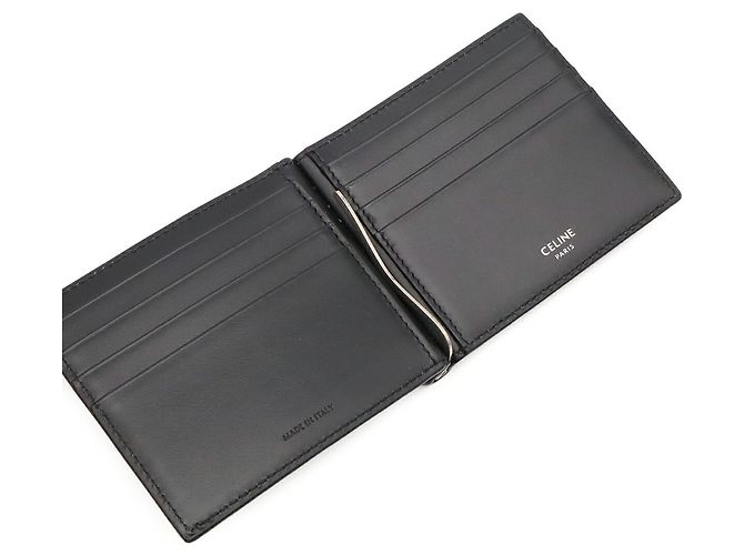 Céline Portafoglio bi-fold CELINE Triomphe Marrone Nero - vista 7