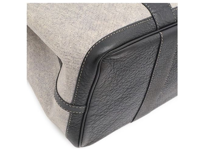 Hermès Borsa Tote Hermes Garden PM Marrone Nero - vista 4