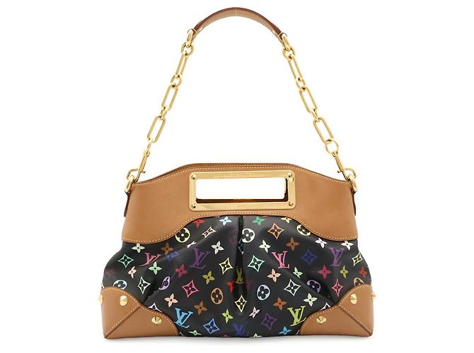 Borsa Louis Vuitton Monogram Multicolor Judy MM Nero Multicolore Monogramma - vista 2