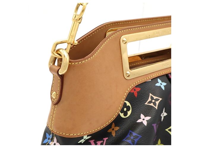 Borsa Louis Vuitton Monogram Multicolor Judy MM Nero Multicolore Monogramma - vista 6