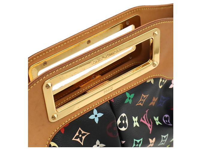 Borsa Louis Vuitton Monogram Multicolor Judy MM Nero Multicolore Monogramma - vista 9