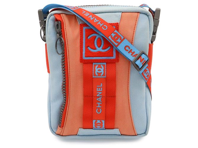Borsa a tracolla/Pouch Chanel Sport Line Coco Mark Rosso Blu chiaro - vista 2