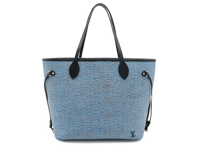 Borsa Tote Louis Vuitton Epi Denim Neverfull MM Blu - vista 2
