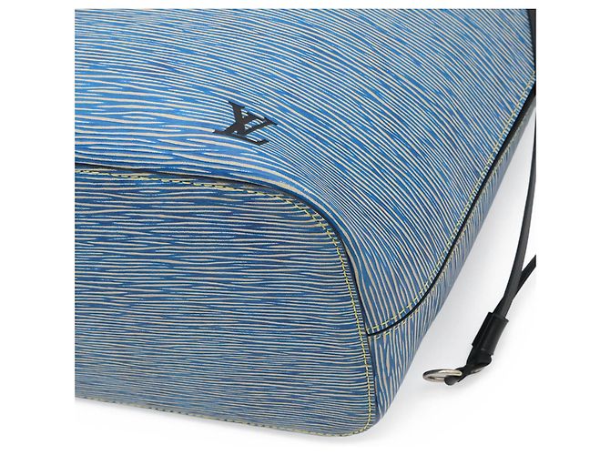 Borsa Tote Louis Vuitton Epi Denim Neverfull MM Blu - vista 4