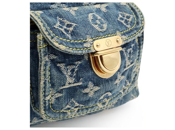 Borsa a tracolla Louis Vuitton Monogram Denim Baggy GM Blu Monogramma - vista 10