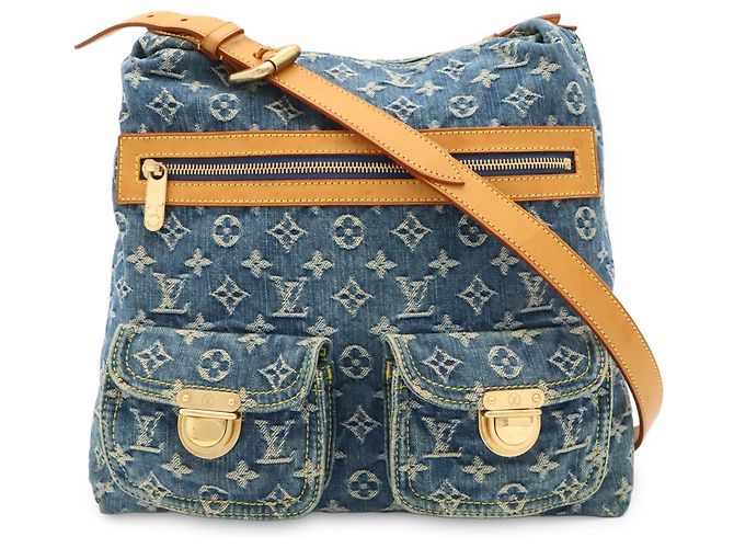 Borsa a tracolla Louis Vuitton Monogram Denim Baggy GM Blu Monogramma - vista 2