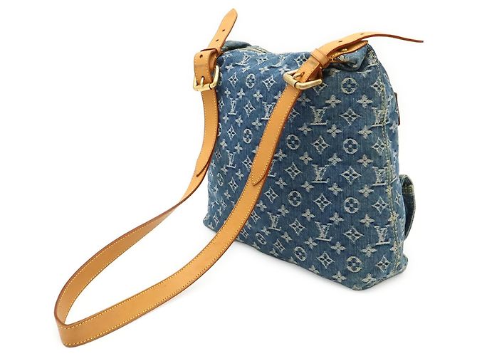 Borsa a tracolla Louis Vuitton Monogram Denim Baggy GM Blu Monogramma - vista 3