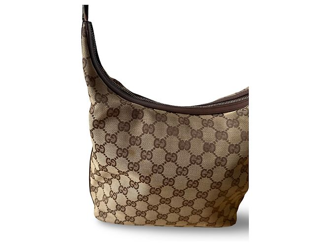 Borsa a tracolla Gucci GG Canvas Beige e Argento - vista 7