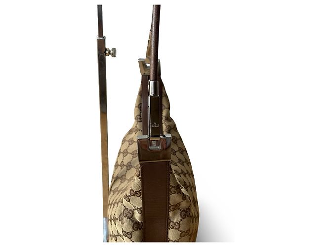 Borsa a tracolla Gucci GG Canvas Beige e Argento - vista 8