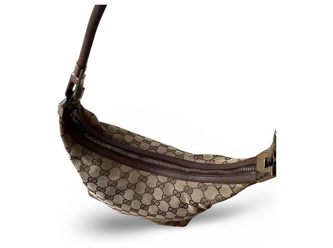 Borsa a tracolla Gucci GG Canvas Beige e Argento - vista 9