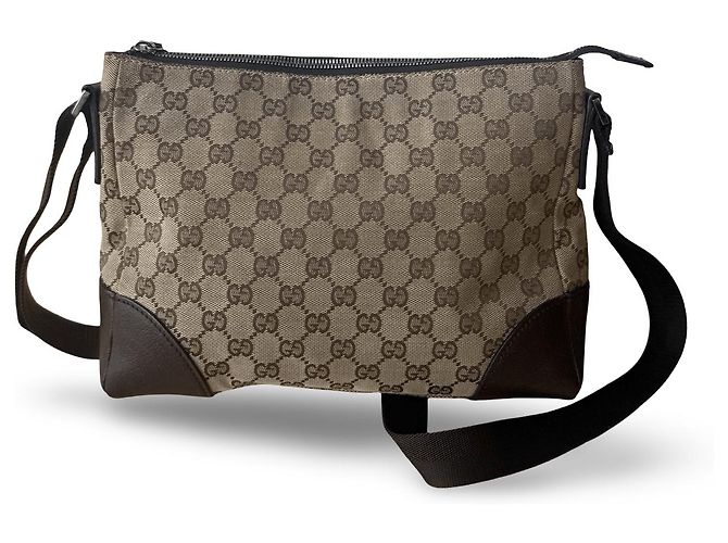 Borsa a tracolla Gucci GG Canvas e pelle - vista 3
