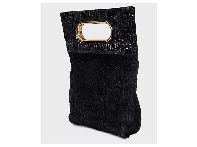 Clutch Louis Vuitton Motard Afterdark em camurça preta, seminova - vista 2