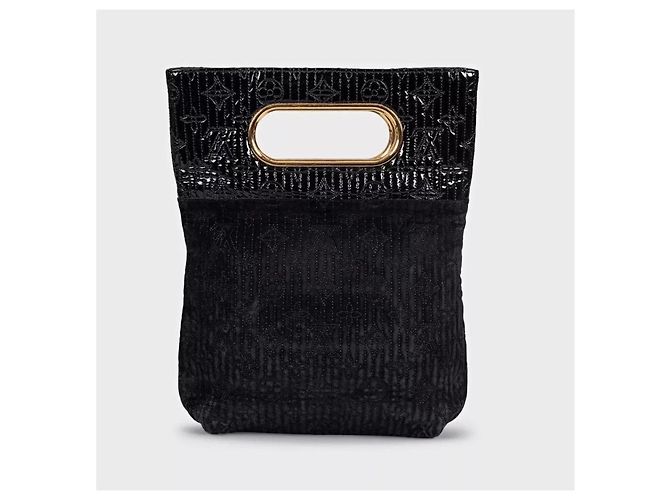 Clutch Louis Vuitton Motard Afterdark em camurça preta, seminova - vista 3