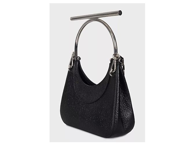 NWOB Alexander McQueen T-Bar Black Leather Mini Bag Pre-owned - vista 2