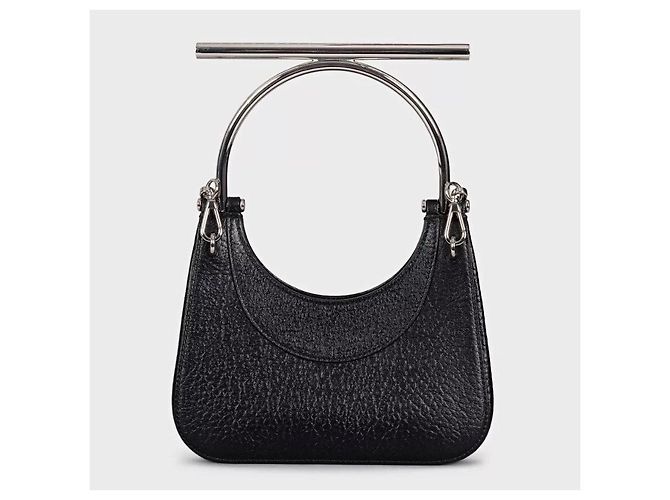 NWOB Alexander McQueen T-Bar Black Leather Mini Bag Pre-owned - vista 3