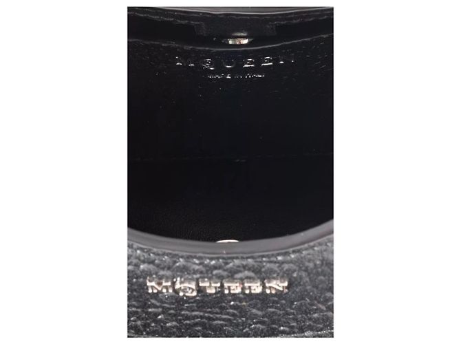 NWOB Alexander McQueen T-Bar Black Leather Mini Bag Pre-owned - vista 4
