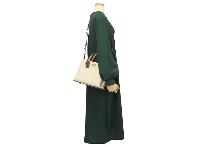Borsa Coach Willow Beige Marrone Avorio Crudo - vista 29