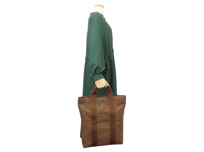 Hermès Borsa Tote Hermes Herline Cabas Marrone - vista 25