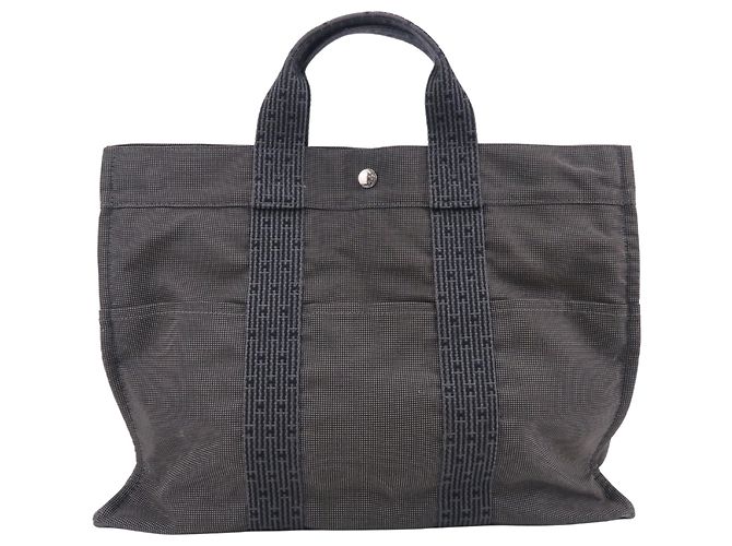 Hermès Borsa Tote Hermes Gray Herline MM Marrone - vista 2