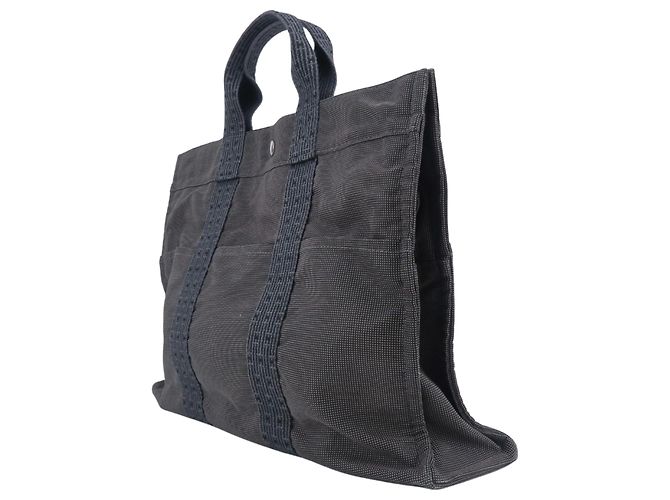 Hermès Borsa Tote Hermes Gray Herline MM Marrone - vista 3