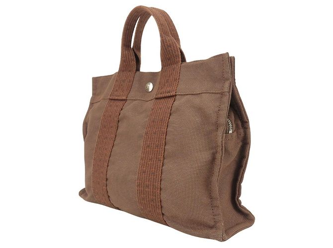 Hermès Hermes Herline PM Canvas Tote Bag in Braun - Ansicht 3