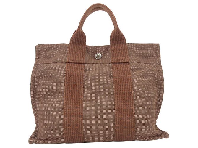 Hermès Hermes Herline PM Canvas Tote Bag in Braun - Ansicht 4