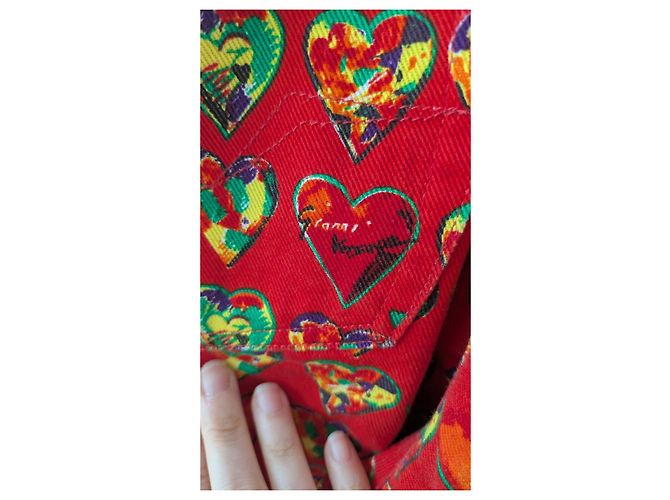Pantaloni Versace Jeans Signature Stampa Cuori Arancione - vista 10