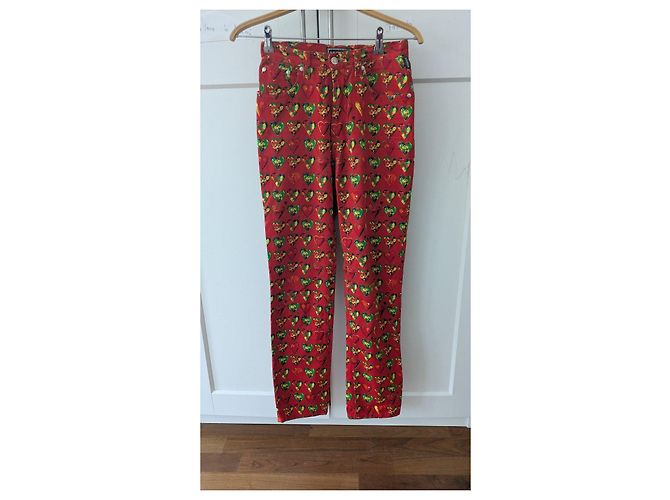 Pantaloni Versace Jeans Signature Stampa Cuori Arancione - vista 2