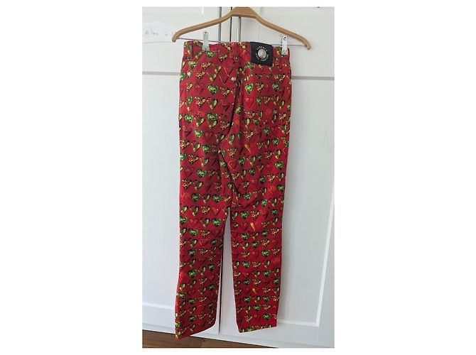 Pantaloni Versace Jeans Signature Stampa Cuori Arancione - vista 3
