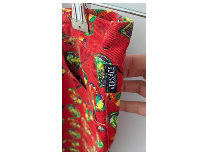 Pantaloni Versace Jeans Signature Stampa Cuori Arancione - vista 4