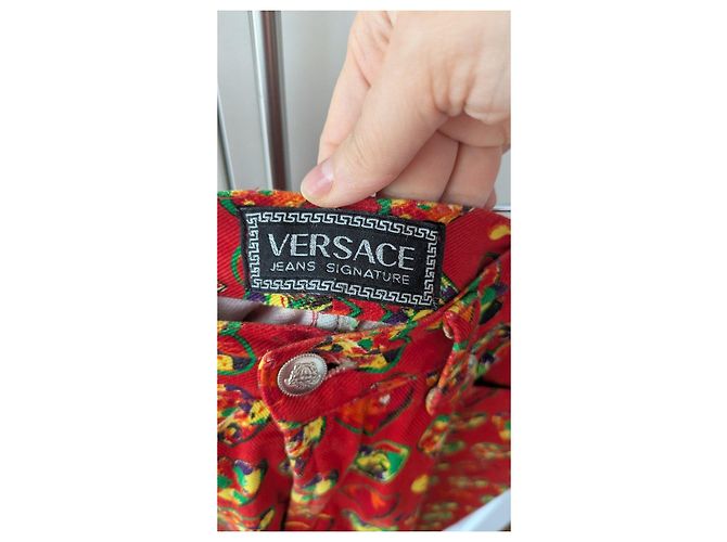 Pantaloni Versace Jeans Signature Stampa Cuori Arancione - vista 6