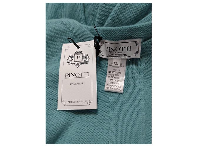 Autre Marque Pinotti Petrolblauer Woll- und Kaschmir-Poncho - Ansicht 10