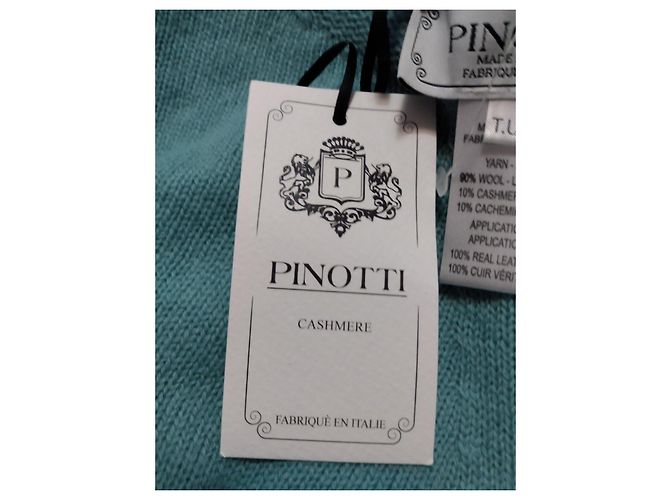 Autre Marque Pinotti Petrolblauer Woll- und Kaschmir-Poncho - Ansicht 12