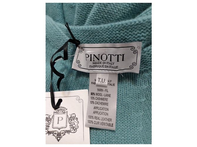 Autre Marque Pinotti Petrolblauer Woll- und Kaschmir-Poncho - Ansicht 13