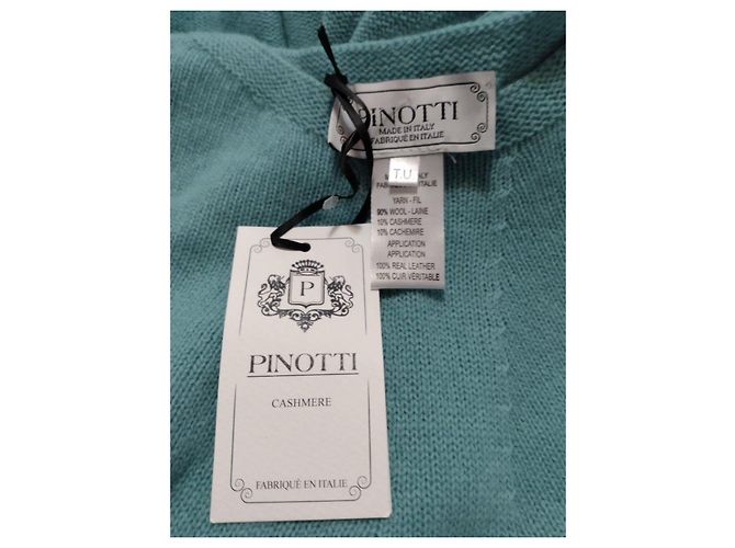 Autre Marque Pinotti Petrolblauer Woll- und Kaschmir-Poncho - Ansicht 14