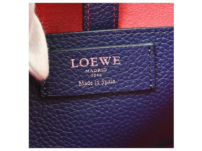 Loewe Anagram Leather Blu - vista 4