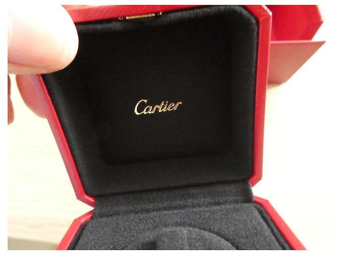 Cartier Red Leather Ring Box Gold hardware - view 3