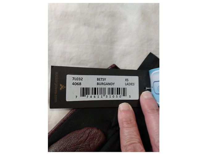 Autre Marque Auclair Betsy Lederhandschuhe Bordeaux und Schwarz Braun - Ansicht 14