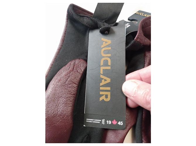 Autre Marque Auclair Betsy Lederhandschuhe Bordeaux und Schwarz Braun - Ansicht 15