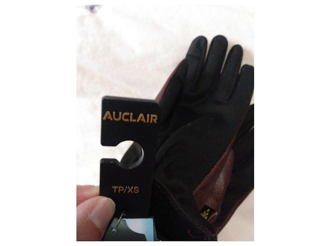 Autre Marque Auclair Betsy Lederhandschuhe Bordeaux und Schwarz Braun - Ansicht 8
