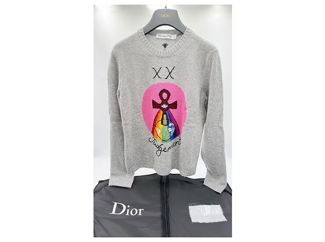 Christian Dior Kaschmirpullover Motherpeace Tarot "Judgement" Braun Pink Blau Grün Orange Grau Gelb - Ansicht 6