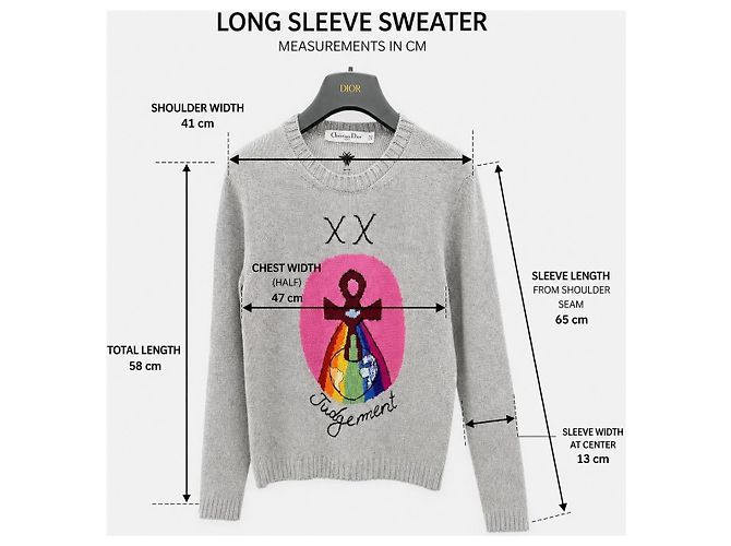 Christian Dior Kaschmirpullover Motherpeace Tarot "Judgement" Braun Pink Blau Grün Orange Grau Gelb - Ansicht 8