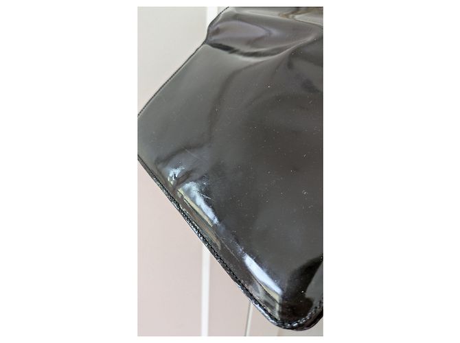 Céline Celine Triomphe Lackleder-Kettentasche Schwarz - Ansicht 12